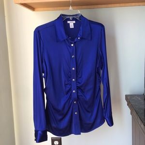 Cache Blue Ruched Blouse